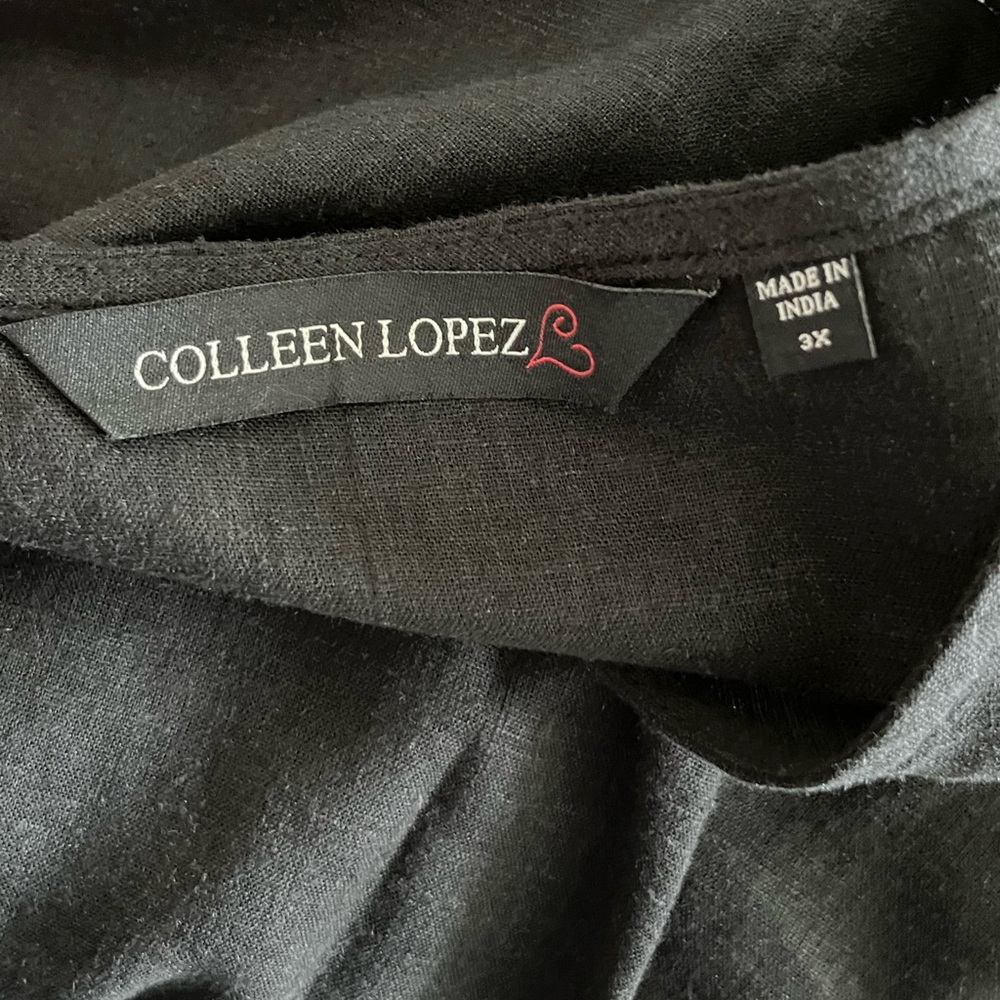 NWOT Colleen Lopez Black Linen Poncho Top Size 3X - Picture 8 of 12